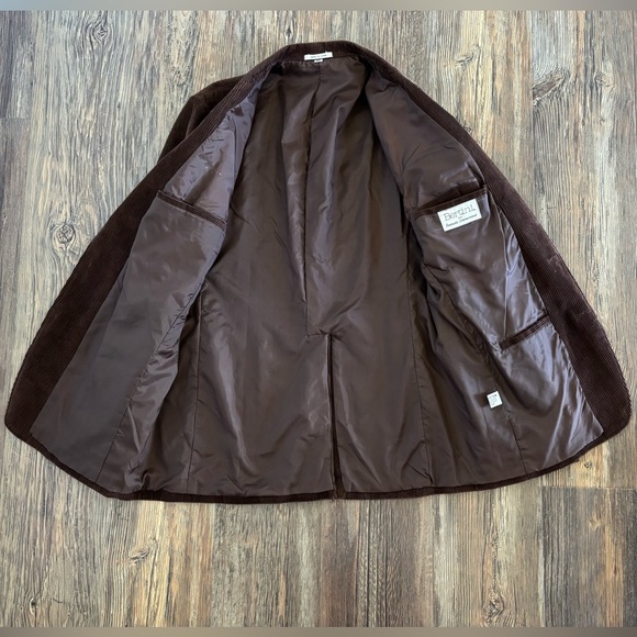 Vtg Bertini for Fantastic International Brown Corduroy Blazer Jacket Mens 46L - Picture 3 of 11